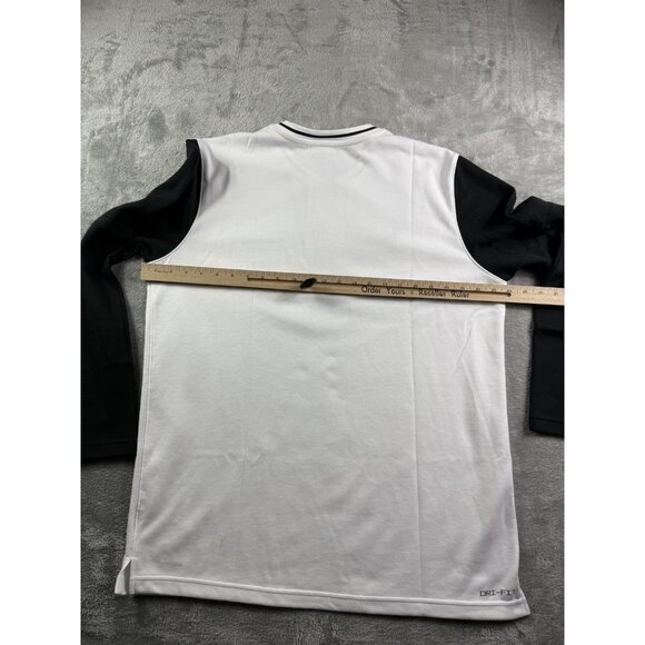 New Nike Dri-FIT Pullover Mens Large White Black 1/4 Zip Long Sleeve FJ9549-100 - Picture 12 of 13